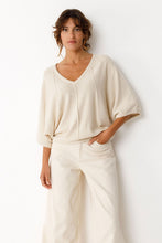 Olaia Ivory Batwing Organic Cotton Sweater – Relaxed V-Neck Sustainable Knit