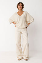 Olaia Ivory Batwing Organic Cotton Sweater – Relaxed V-Neck Sustainable Knit