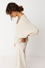 Olaia Ivory Batwing Organic Cotton Sweater – Relaxed V-Neck Sustainable Knit