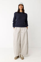 Iradi Organic Cotton Sweater – Navy Textured Knit Pullover | Sustainable Women’s Essential