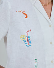 Chiringuito Embroidery Aloha Blouse White - Linen & Ecovero Viscose