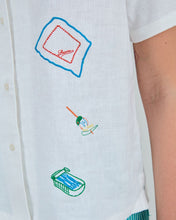 Chiringuito Embroidery Aloha Blouse White - Linen & Ecovero Viscose