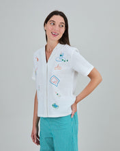 Chiringuito Embroidery Aloha Blouse White - Linen & Ecovero Viscose