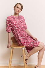 Organic Cotton Jersey Dress in Red Wildflowers