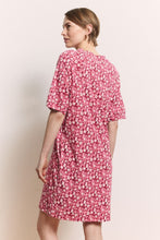 Organic Cotton Jersey Dress in Red Wildflowers