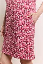 Organic Cotton Jersey Dress in Red Wildflowers