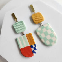 Asymmetrical Color Block Earrings