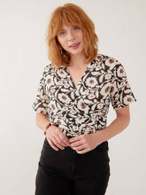 Wren Wrap Top Black & White Floral