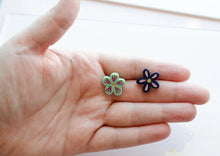Hand-Painted Flower Stud Earrings Set