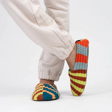 Patchwork Stripe Rib Slippers (Multiple Colors)
