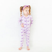 Land Before Bedtime Dinosaur Bamboo Baby Pajamas Convertible Footie - Prehistoric Purple