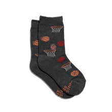 Kids Socks That Support Youth Sports (Gray Basketballs)