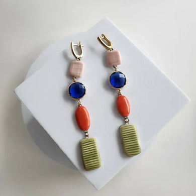 Colorful Beaded Dangle Earrings