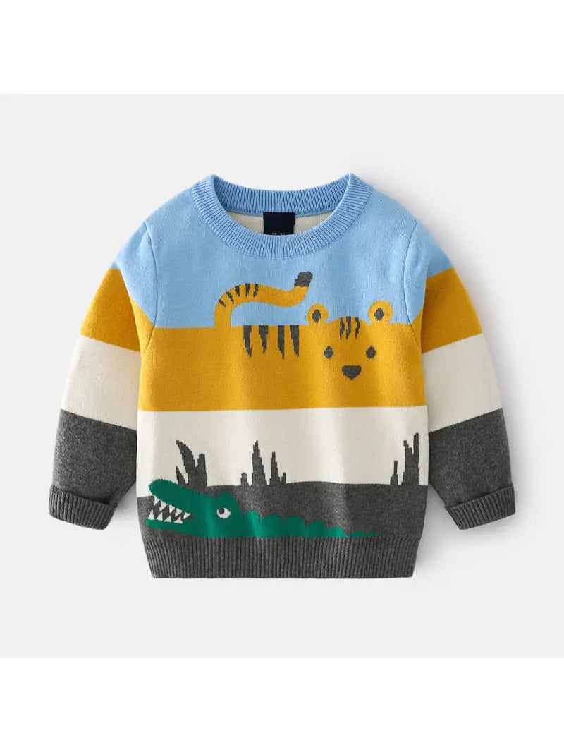 Abstract Cartoon Jacquard Sweater