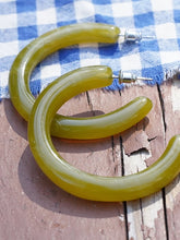 Curved Resin Hoops Olive