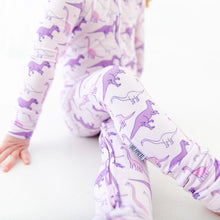 Land Before Bedtime Dinosaur Bamboo Baby Pajamas Convertible Footie - Prehistoric Purple
