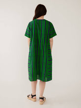 Karissa V-Neck Dress in  Emerald & Blue