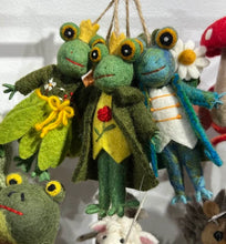 Fair Trade Fancy Frogs Felt Ornaments