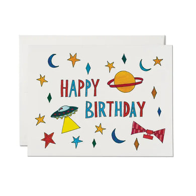 Outer Space Birthday Greeting Card