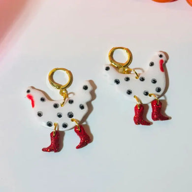 Boot Scootin' Chickens Earrings