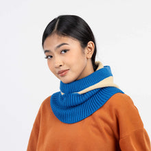 Blue Colorblock Knit Hood