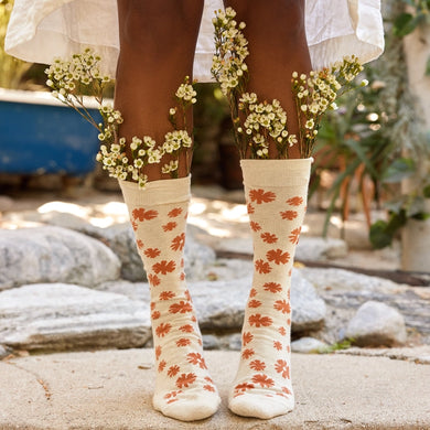 Socks That Stop Violence Against Women (Orange Flowers)