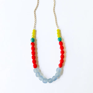 Recycled African Glass and Mixed Bead Necklace