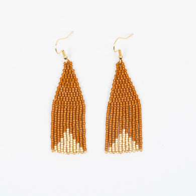 Saddle Delica Triangle with Gold Earrings