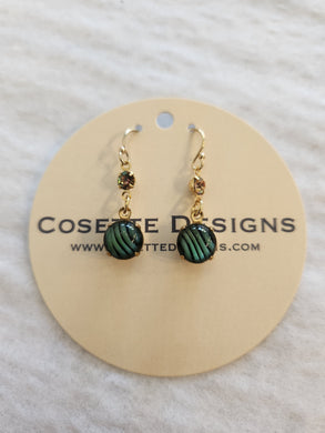Cosette Earrings -  Green Stripe