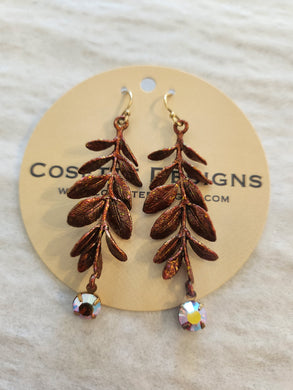 Cosette Earrings - Leaves Rust