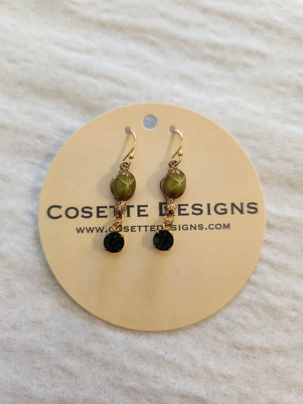 Cosette Earrings -  Green & Smoke