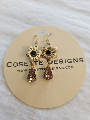 Cosette Earrings - Flower Pink Drop