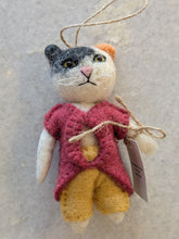 Fair Trade Felt Dapper Cat Ornaments