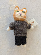 Fair Trade Felt Dapper Cat Ornaments