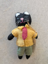 Fair Trade Felt Dapper Cat Ornaments