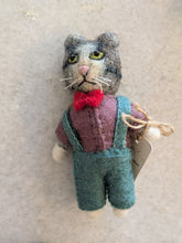 Fair Trade Felt Dapper Cat Ornaments