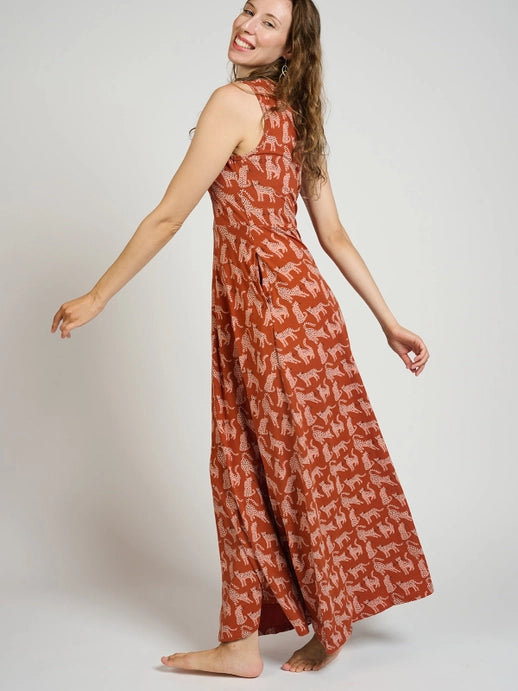 Sienna Leopard Organic Cotton Maxi Dress  Curiosity