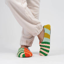 Patchwork Stripe Rib Slippers (Multiple Colors)
