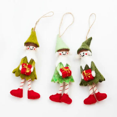 Fair Trade Elf Felt Ornaments