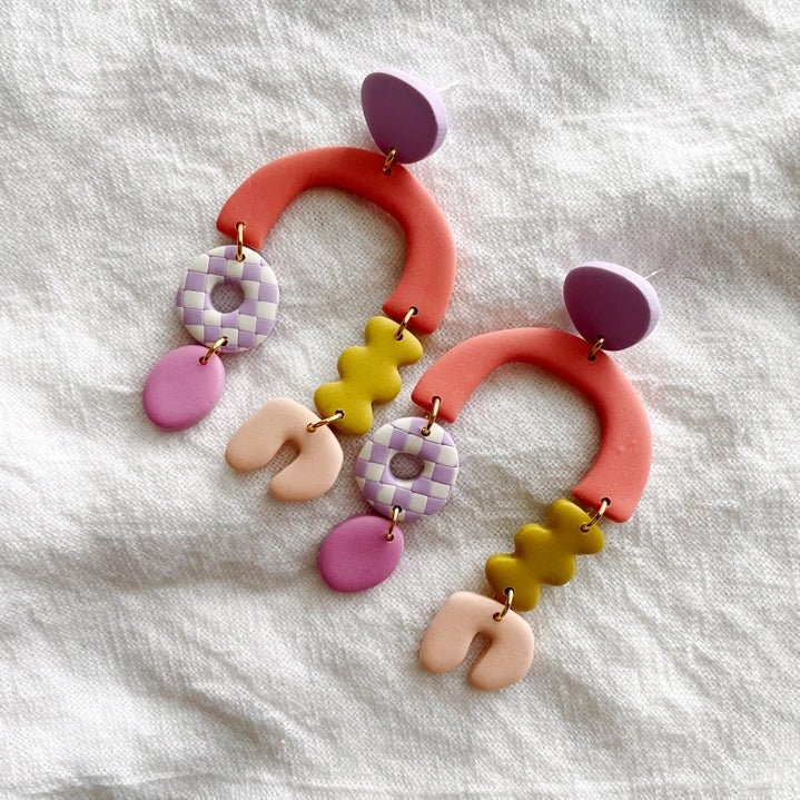 Astrid | Funky Abstract Polymer Clay Earrings