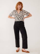 Wren Wrap Top Black & White Floral