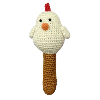 Chicken Stick Hand Crocheted Rattle