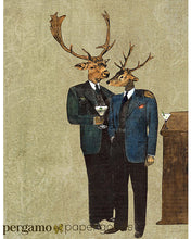 Martini Bar Deer 8X10 Art Print