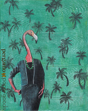 Flamingo Lady Art Print
