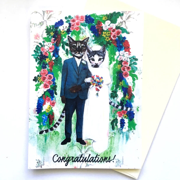 Wedding Cats Congratulations Greeting Card