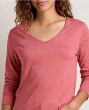 Marley Long Sleeve V-Neck Tee - Dusty Cedar