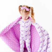 Land Before Bedtime Dinosaur Bamboo Baby Pajamas Convertible Footie - Prehistoric Purple