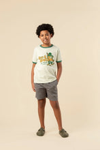 Give A Hoot, Don't Pollute Youth Short Sleeve Ringer Tee - Pistachio/Palm Leaf