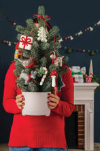 Yuletide Candy Cane Paper Mache Ornament