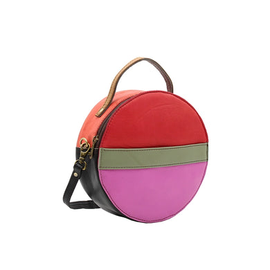 Circle Recycled Leather Crossbody Bag